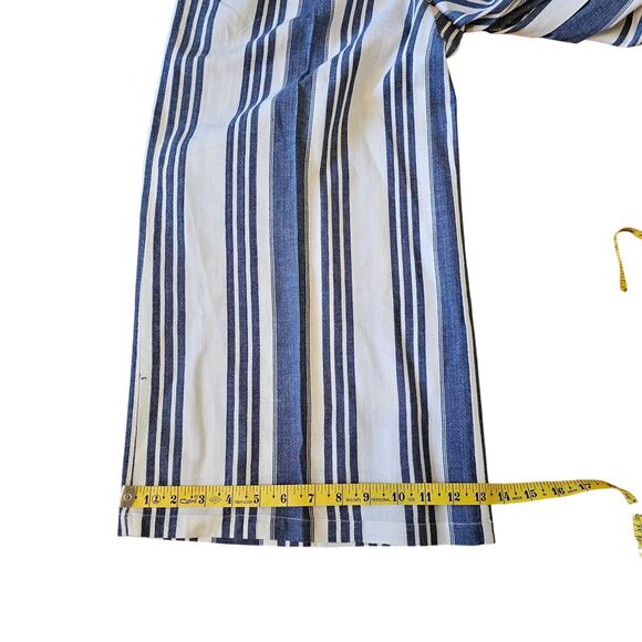 Taylor & Sage Navy White Stripe Cotton Capri Pants Wide Leg Size S - Picture 6 of 6